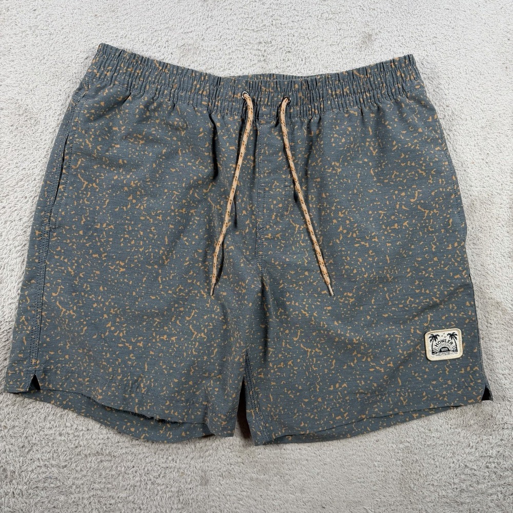 Howler Brothers Shorts Mens Medium Grey Splatter Drawstring Board Stretch Active